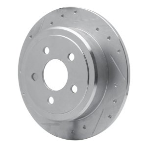 Ford Windstar Brake Rotor (1) - Rear Left - R1 Concepts - Drilled & Slotted - Silver - `95-`03